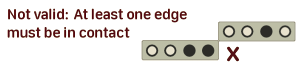 Invalid move. Tiles must be adjacent